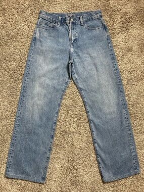 Uniqlo x JW Anderson Straight Leg Blue Light Wash Denim High Waist Jeans Size 27